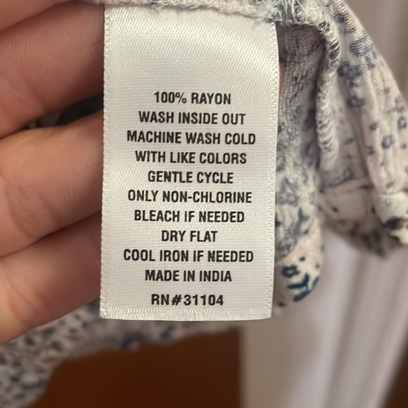 •TRUE CRAFT•IVORY BLUE/PINK/BROWN FLORAL BUTTON DOWN SLEEVELESS DRESS SIZE SMALL - Picture 5 of 9